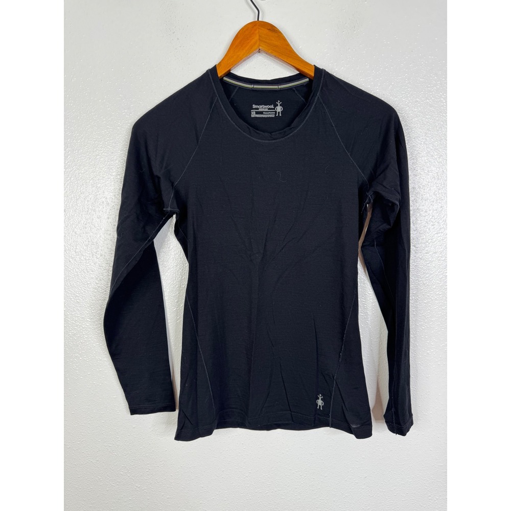Smartwool Merino 150 Base Layer Top Womens XS Black Long Sleeve Crew Neck Shirt